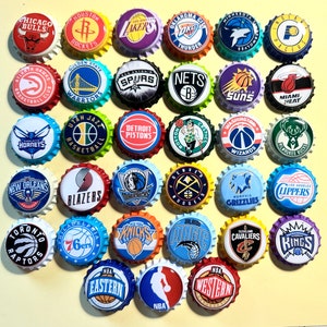 All NBA 30 Teams, Magnets, Magnet, Bottle Cap Magnets, Bottle Cap Magnet.