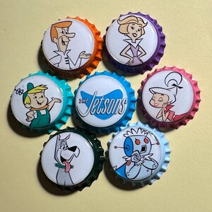 The Jetsons, George Jetson, Family Magnets, Magnets, Magnet, Bottle Cap Magnets, Bottlecap Magnet.