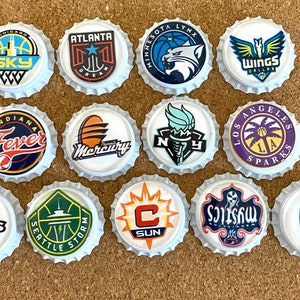 All WNBA Teams magnets, magnets, magnet, bottle cap magnets, bottle cap magnet. White