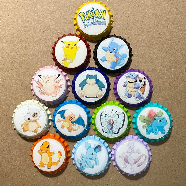 Pokémon, Magnets, Magnet, Bottle Cap Magnets, Bottlecap Magnet.