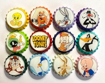 Looney Toons, Magnets, Magnet, Bottle Cap Magnets, Bottlecap Magnet.