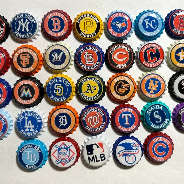 All MLB 30 Teams, Magnets, Magnet, Bottle Cap Magnets, Bottle Cap Magnet.