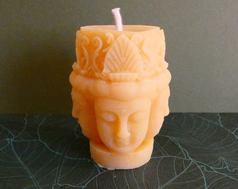 Buddha candle and French natural beeswax flowers