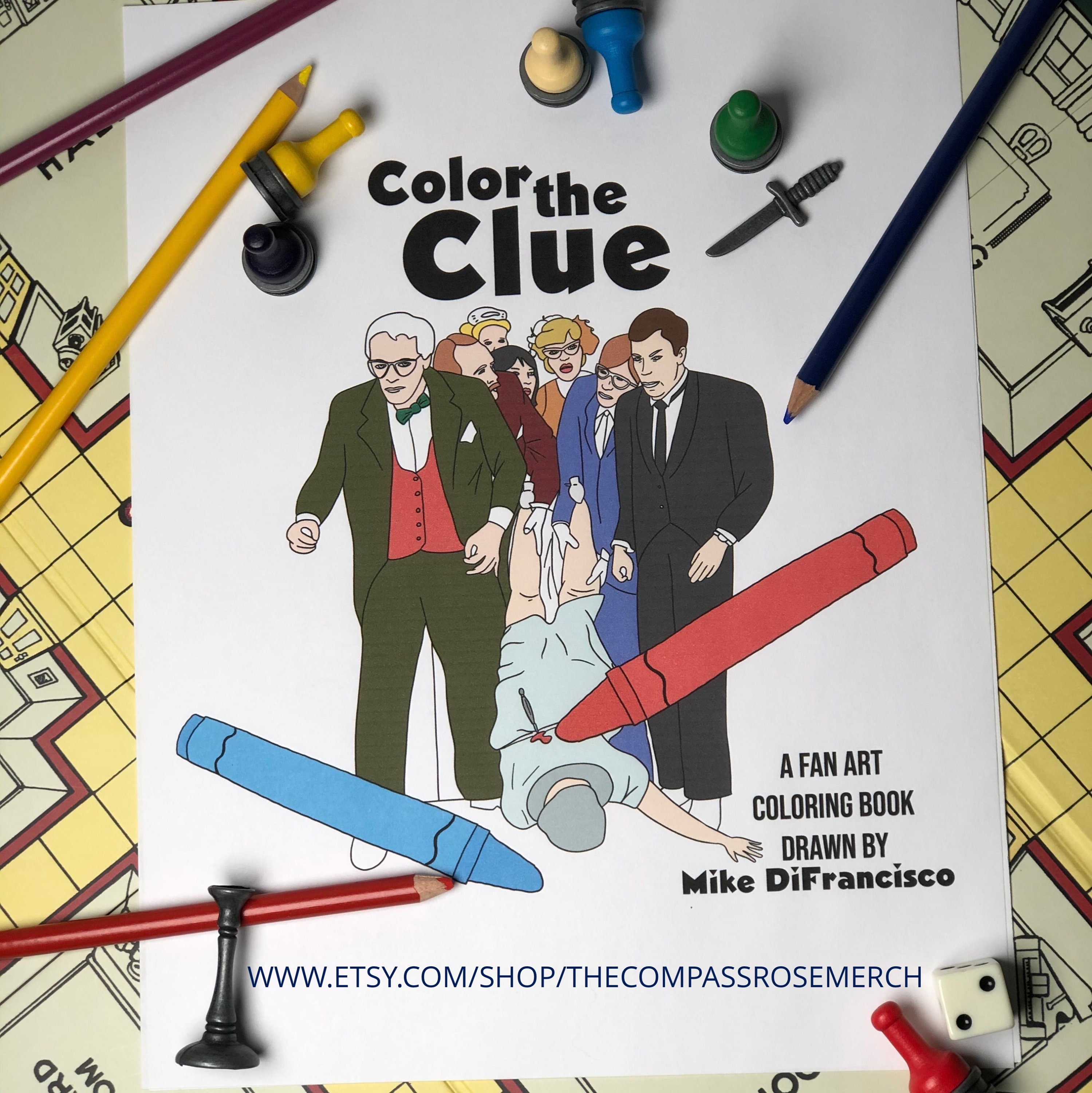 Color The Clue Adult Coloring Book Based On The Movie Clue Etsy