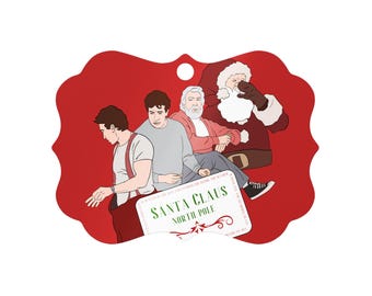 The Santa Clause Metal Ornament - 90s Holiday Christmas Movie - Santa Claus Elf North Pole Family Magic - Tim Allen