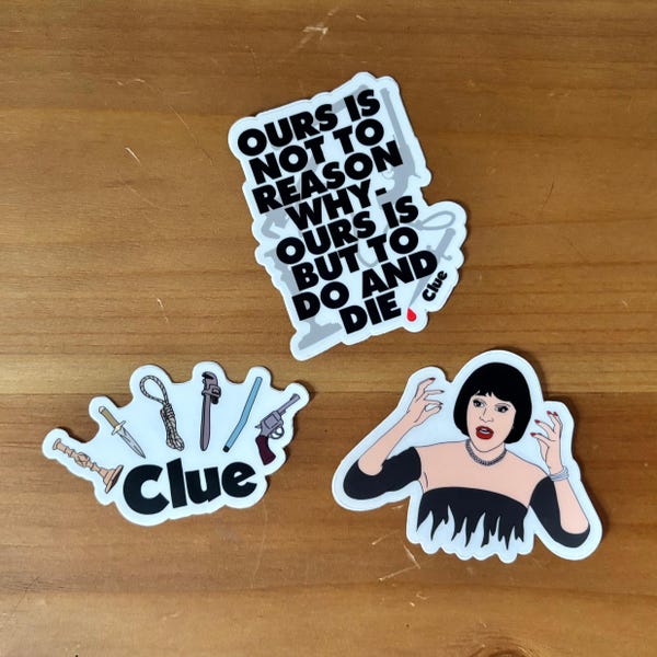 Clue Sticker | Murder Mystery Movie Decal | Choose One, Two or Three Styles!