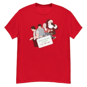 The Santa Clause Unisex T-Shirt  - 90s Holiday Christmas Movie - Santa Claus Elf North Pole Family Magic - Tim Allen