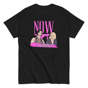 Death Becomes Her - &quot;Now, a Warning?!&quot; T-shirt - Comedy Movie starring Meryl Streep Goldie Hawn - Rare Unique Gift for fans of Cult Classic