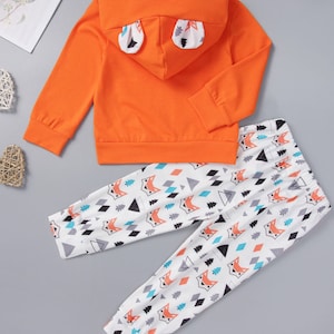 2-Piece Baby Toddler Kids Fox Set Ear Hoodie & Pants
