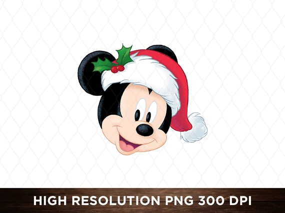 Mickey Mouse in Santa Hat Holiday PNG 