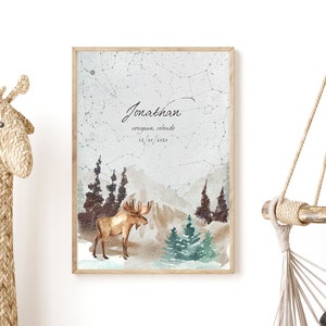 Mapa estelar de Woodlands, um presente de Natal perfeito para pais recém-nascidos