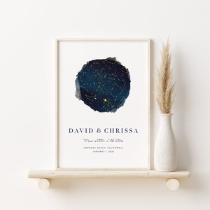 Personalized Star Map by Date - 100% Precise and a perfect Anniversary Gift!