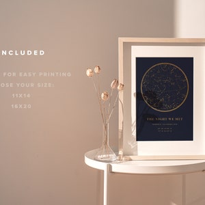 The Night We Met 100% Accurate Star Map and the Perfect Anniversary Gift Gold Foil Look image 3