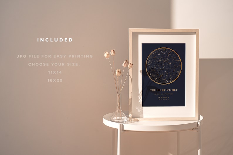 The Night We Met 100% Accurate Star Map and the Perfect Anniversary Gift Gold Foil Look image 3