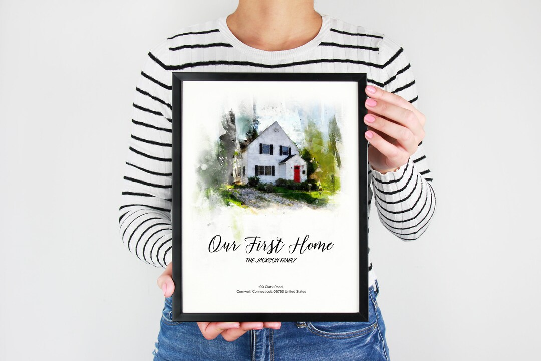 Custom House Portrait | Christmas Gift | First Home Gift | Housewarming ...