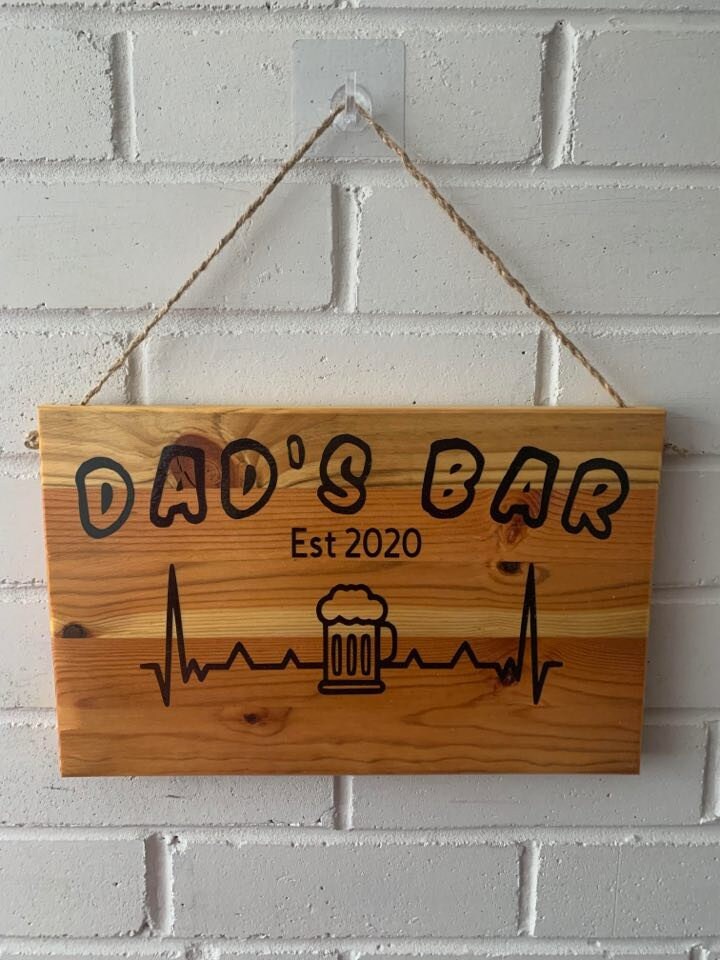 Dads Bar Wooden Sign Outdoor Bar Homemade Bar Bar Sign Etsy