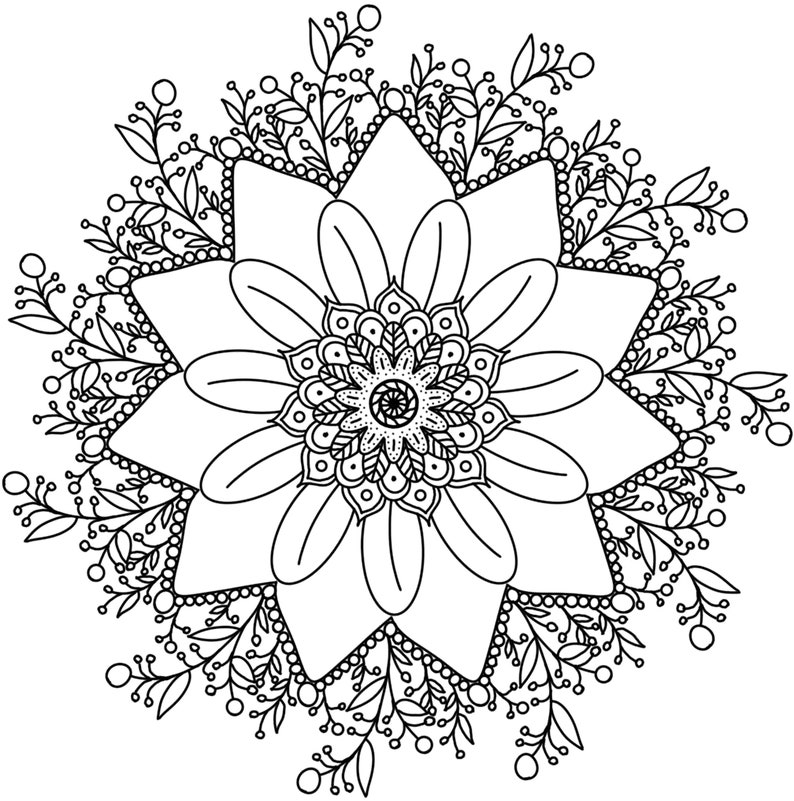 Floral Coloring Page Digital Download Coloring Sheet | Etsy
