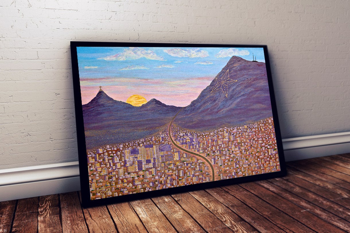 El Paso Star on Mountain Art Print