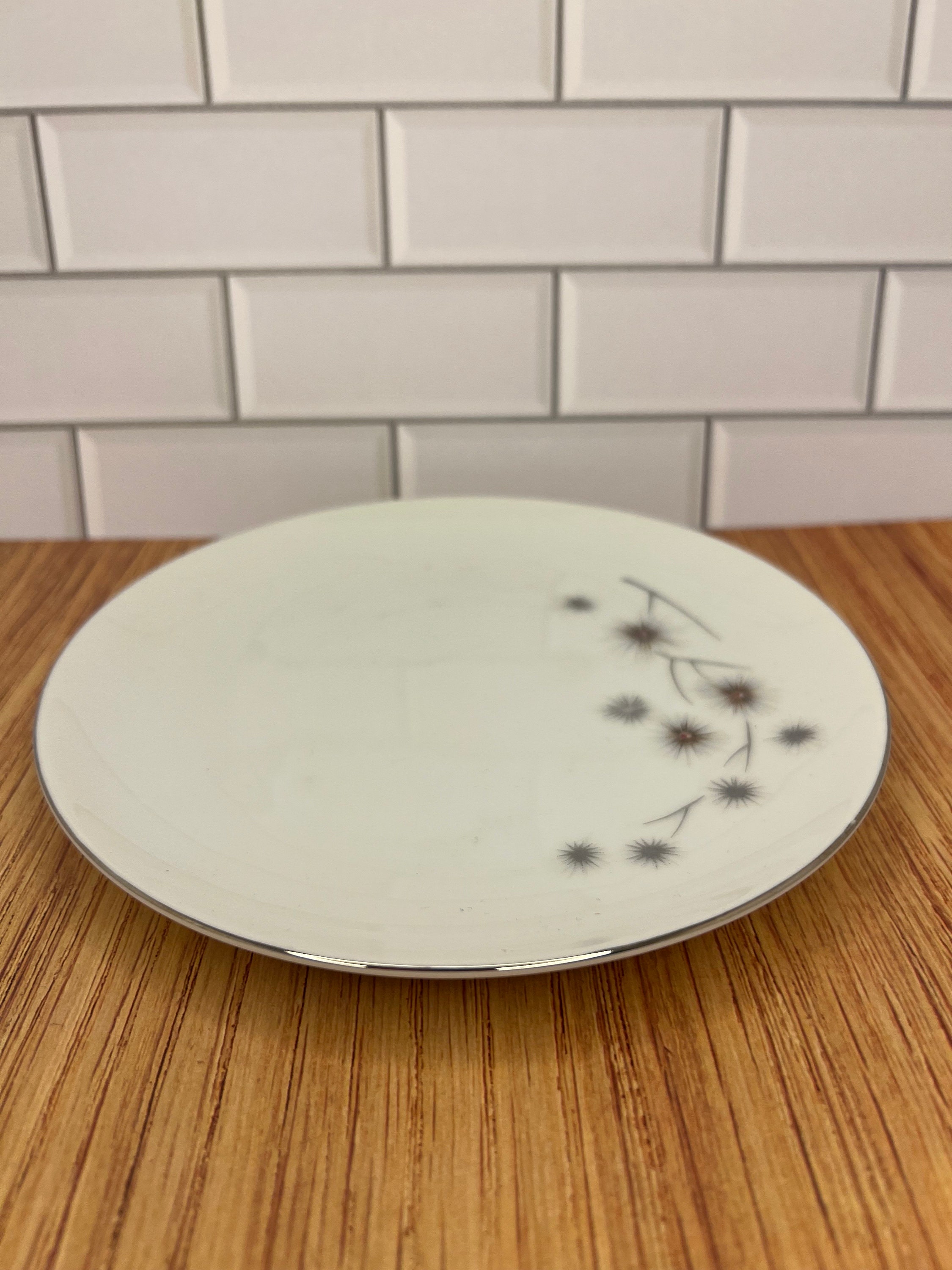 Vintage Creative Fine China 1014 Atomic Platinum Starburst Bread Plate