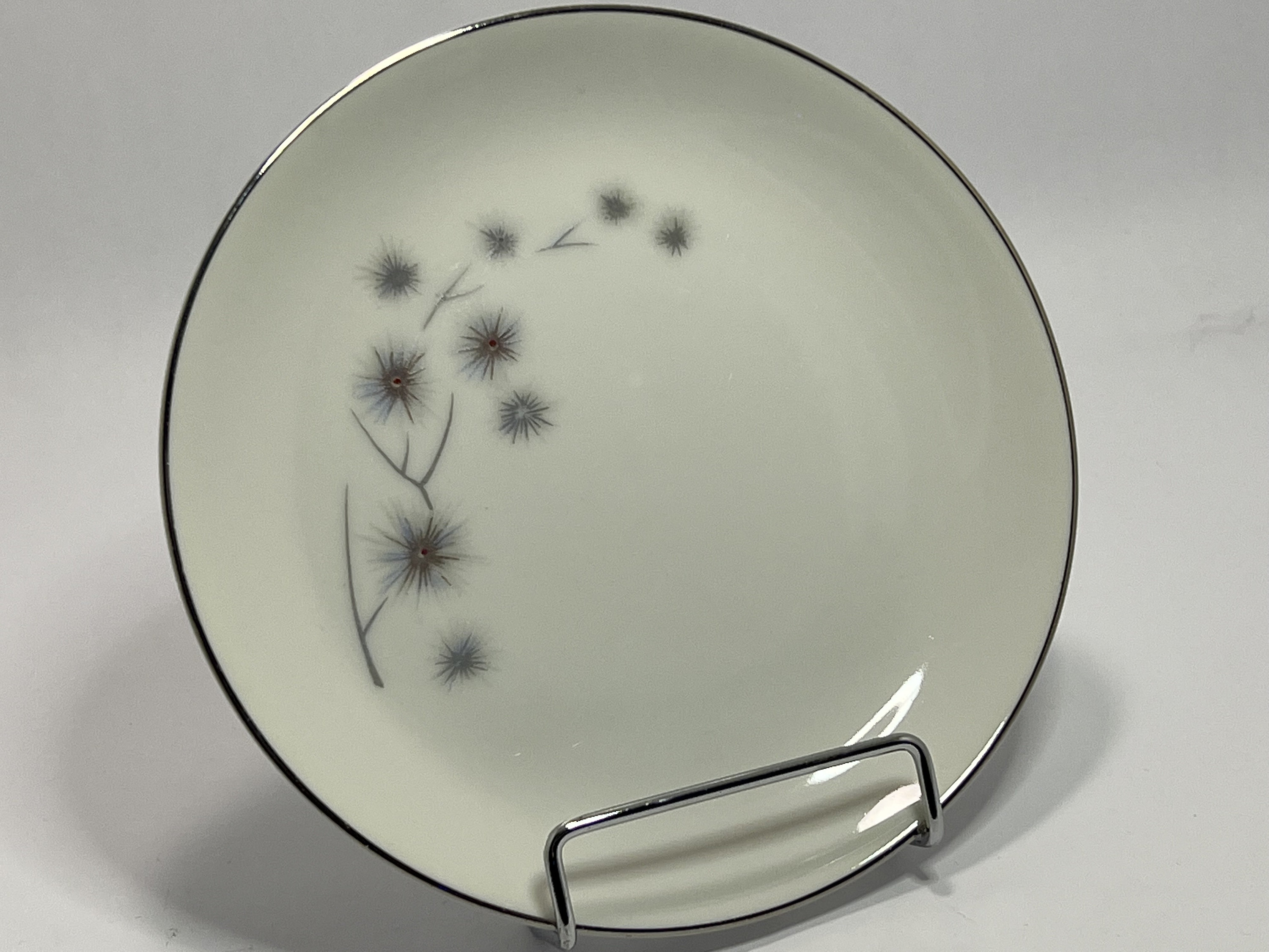 Vintage Creative Fine China 1014 Atomic Platinum Starburst Bread Plate