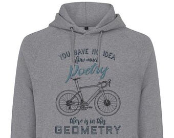 Felpa con cappuccio da ciclismo in cotone biologico da uomo: poesia nel design geometrico