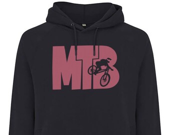 Felpa con cappuccio MTB Downhill da uomo, abbigliamento da ciclismo in cotone biologico