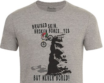 Men's Cycling T-Shirt, Bruised Skin Graphic Tee, Funny Bike Gift