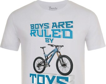 Men's Mountain Bike T-Shirt, Boys Are Ruled By Toys Design