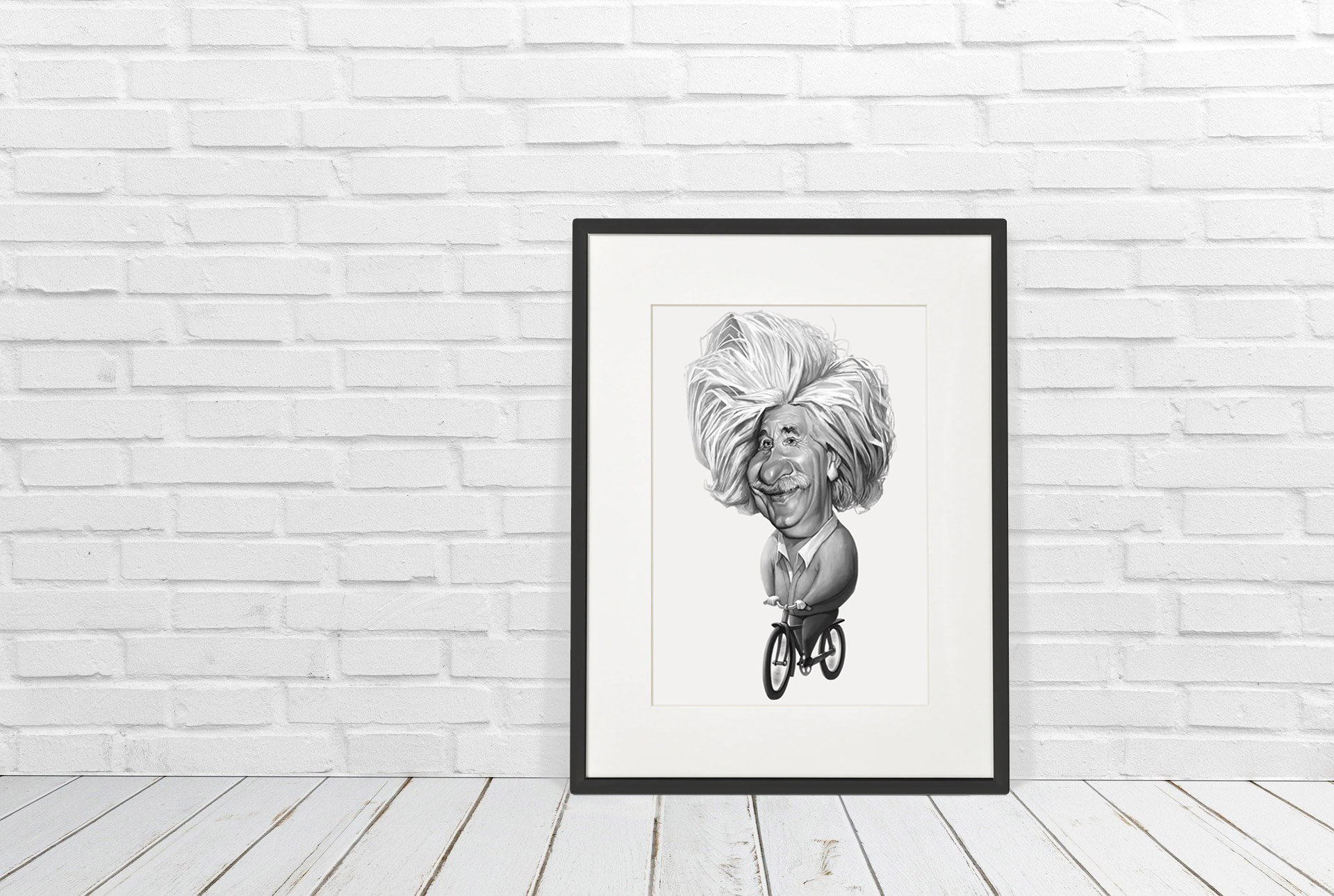 einstein on bicycle