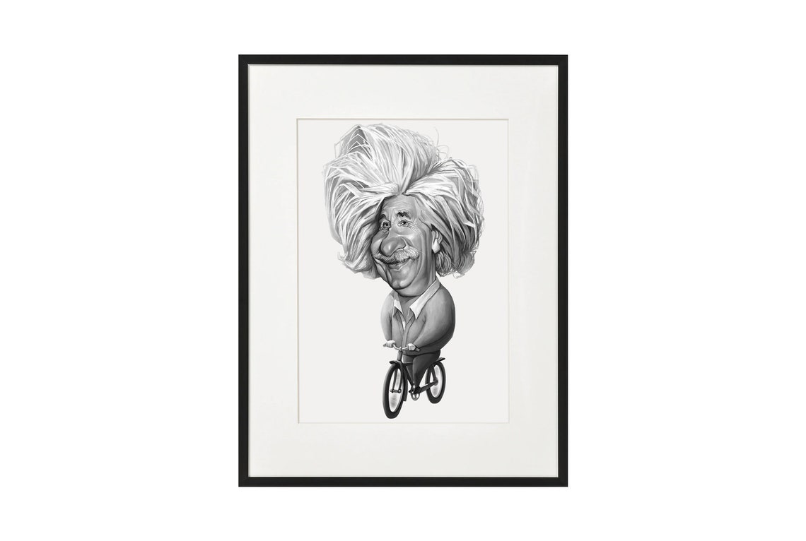 einstein riding a bike