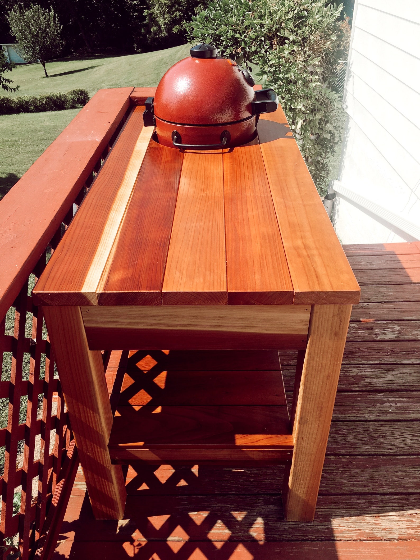 Wooden Grill Table Redwood | Etsy