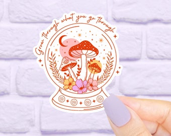 Mushroom Sticker, Laptop Decals, Aesthetic Stickers, Water Bottle Stickers