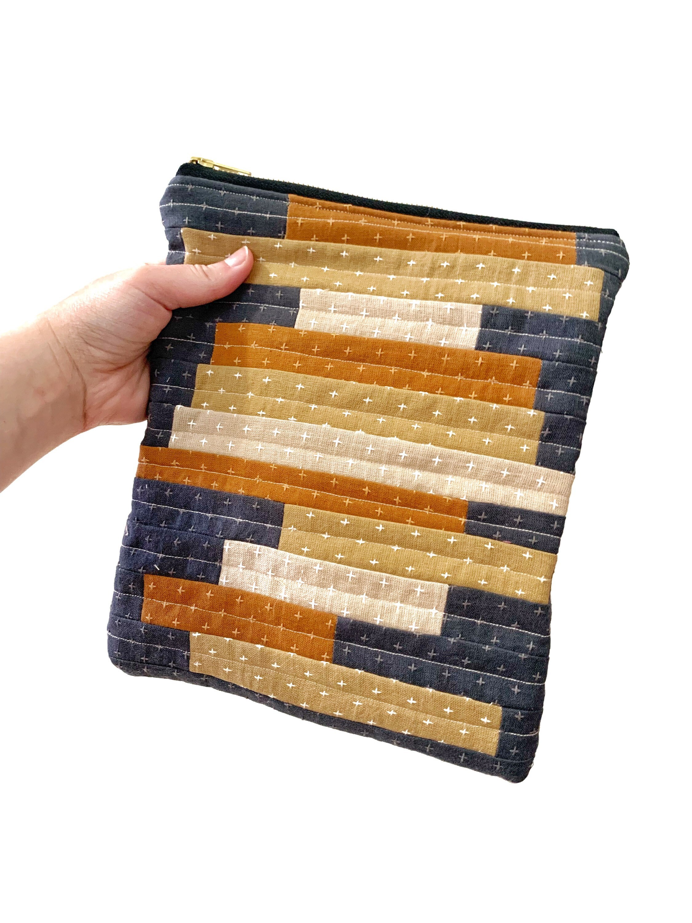 Graue und braune Buchtasche mit Reißverschluss | Etsy