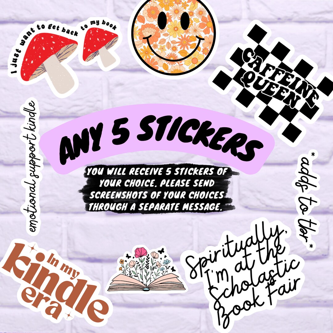 Sticker Pack, Kindle Stickers, Book Stickers, Cute Stickers, Laptop