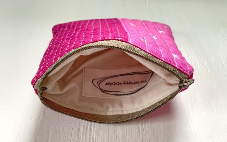 Pink Hand Quilted Zipper Pouch