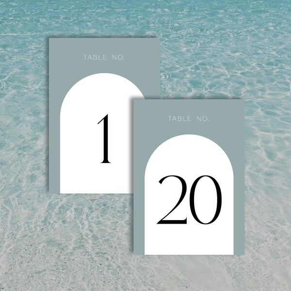 Sea Glass Table Number Etsy