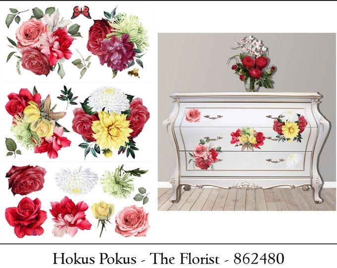 The Florist  Decorative Transfer – Large Cut Into 3 Pieces, by Hokus Pokus