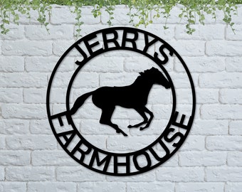 Horse Metal Sign, Custom Horse Name Sign, Farmer sign, Personalized Gift, Established, Farm animal Sign, metal, Farmhouse Decor, Ranch Sign