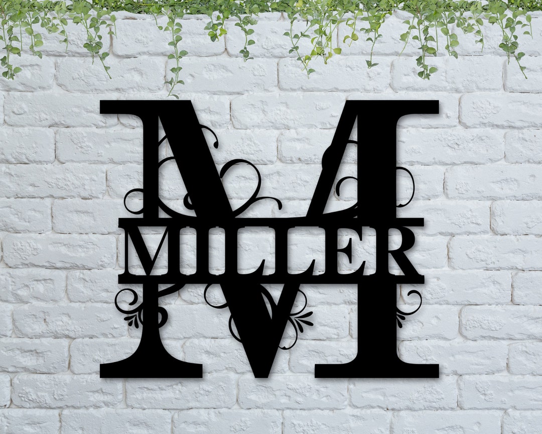 Personalized Metal Family Name Sign: Powder Coated Monogram Wall Art - Etsy