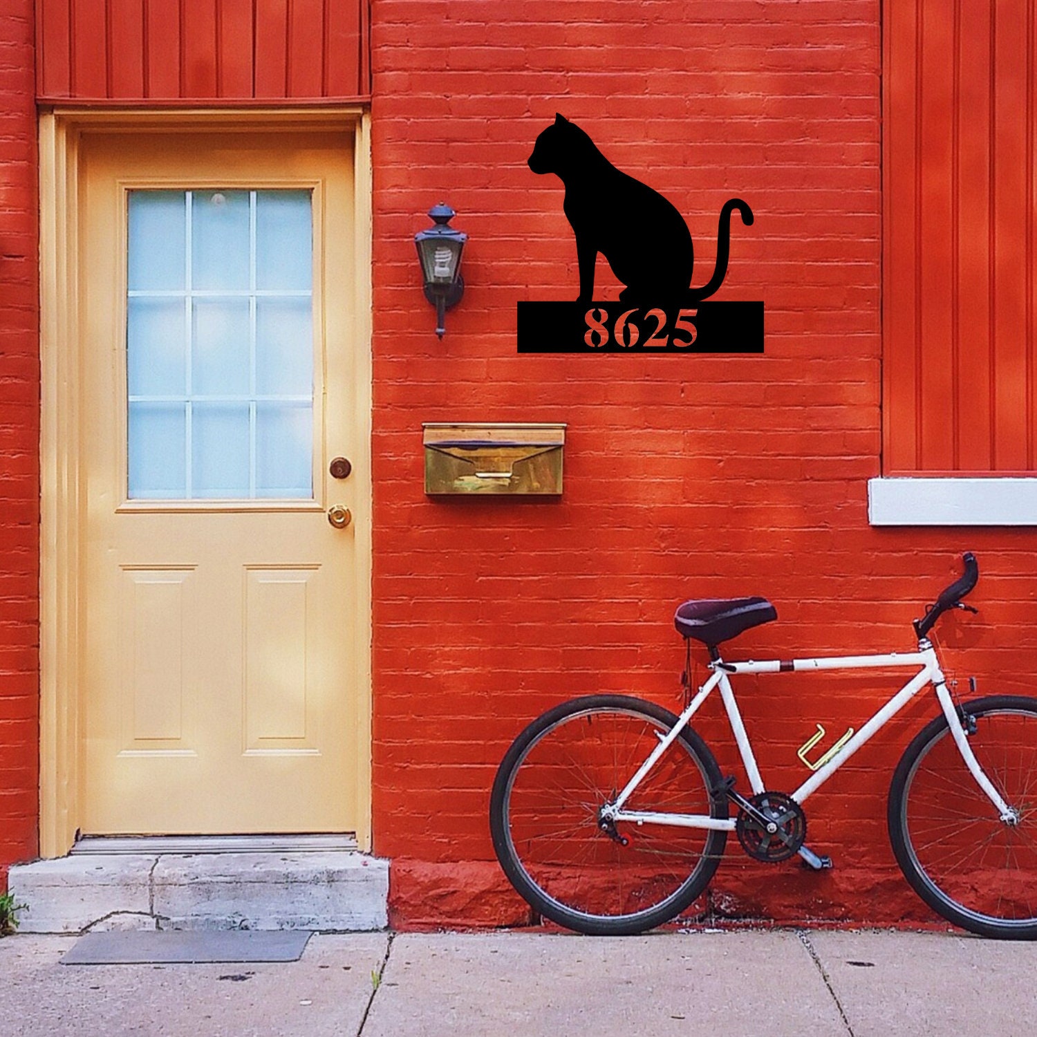 Cat Addressing Personalized Cat Address Sign: Metal House Number Plaque - Etsy
