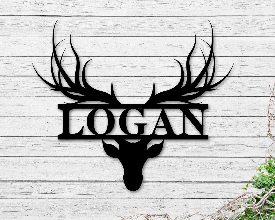 family-name-metal-sign-deer-last-name-sign-housewarming-etsy