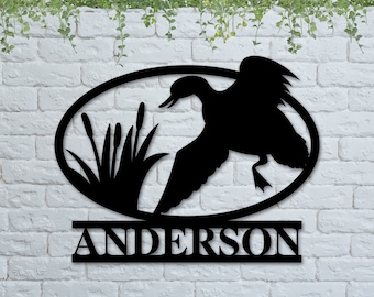 Duck Hunting Personalized Metal Sign, Last Name Sign, Hunting Gift, Duck Calls, Family Name Sign, Housewarming Gift, Gift for dad