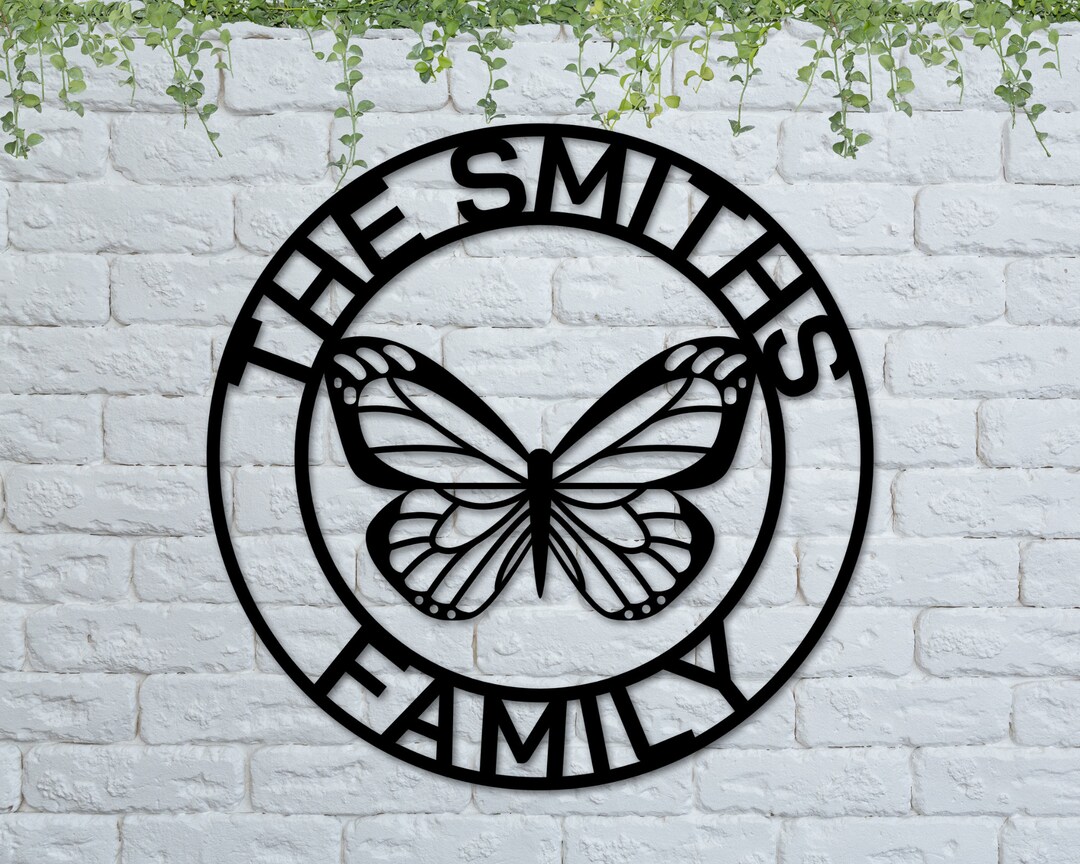Custom Butterfly Name Sign, Custom Metal Sign, Butterfly Sign, Monarch ...