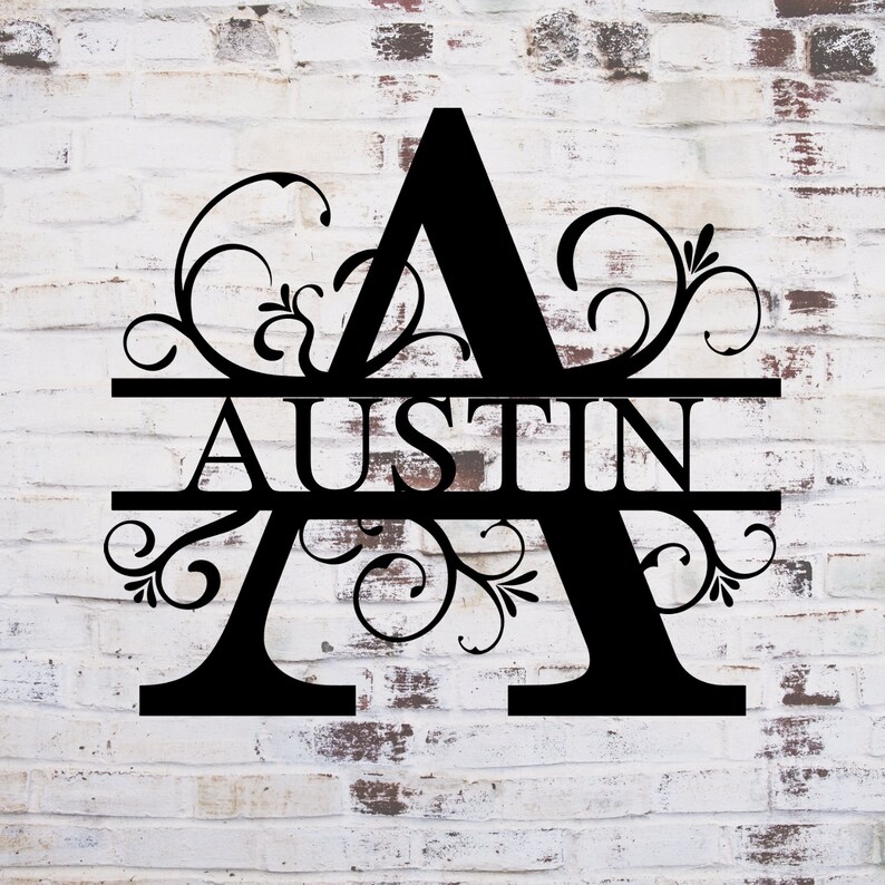 Personalized Metal Family Name Sign: Powder Coated Monogram Wall Art - Etsy
