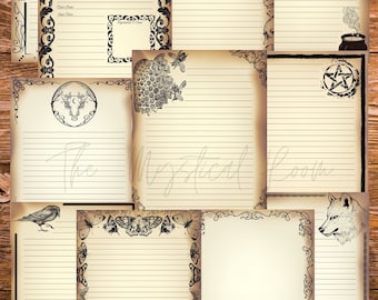 Book Of Shadows, Grimoire pages, spell book digital print