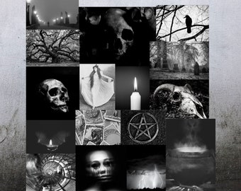 Witchy wall art, witch aesthetic art, witchy collage, digital download