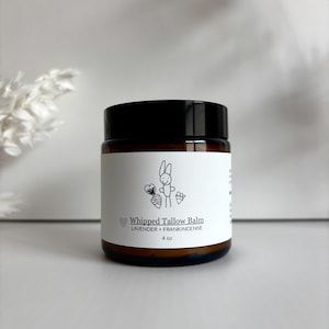 Whipped Tallow Moisturizer | 100% Organic Grass-fed and Finished tallow | Face and body tallow moisturizer 4oz