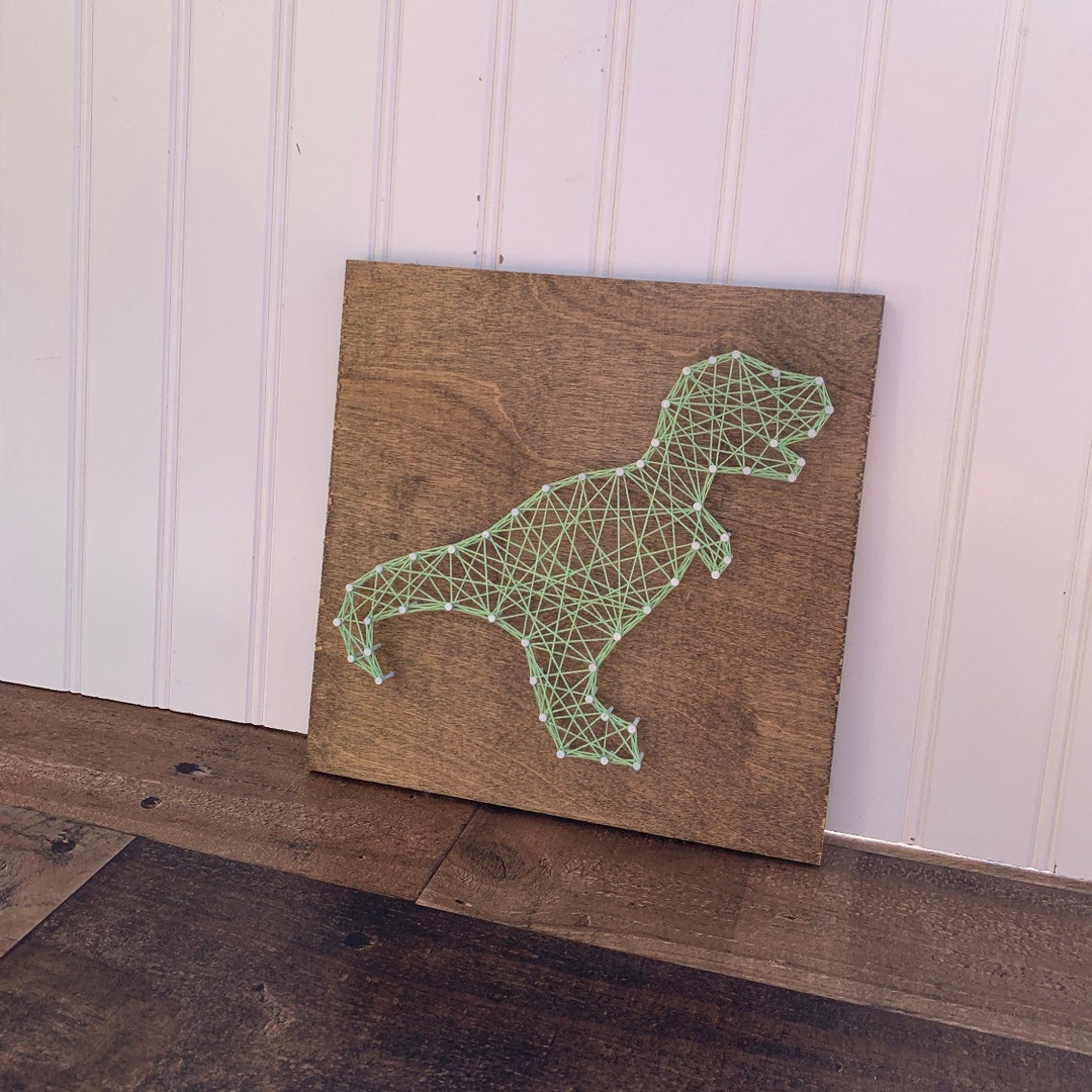 Dinosaur String Art Signs Made to Order in USA DIY Kit Nursery Etsy