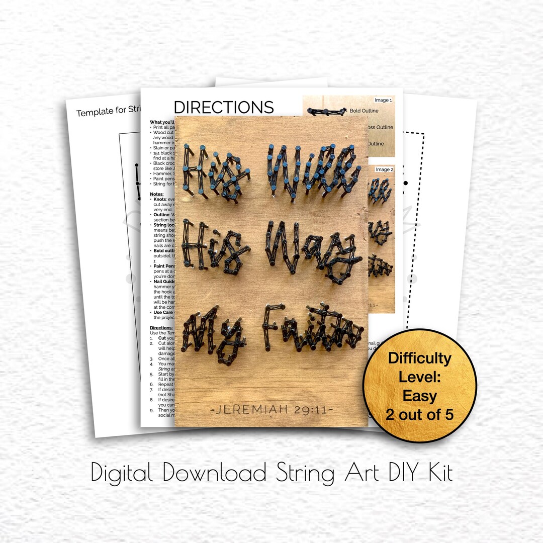 DIY String Art Bible Verse Home Decor, 3D Wall Hanging Sign Gift Idea ...