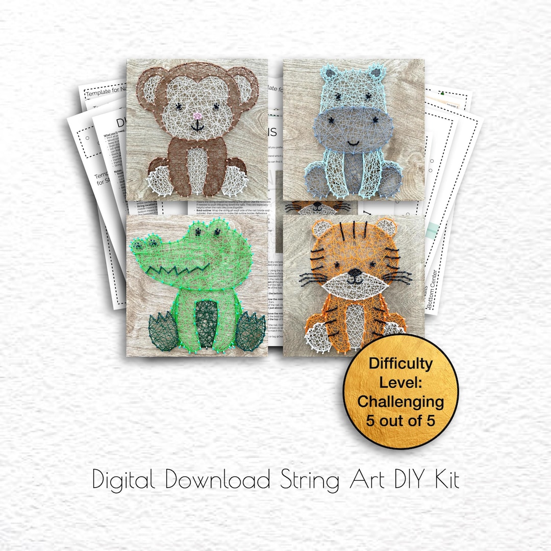 DIY String Art Animal Decor, Nursery Wall Hanging Sign, Custom Safari ...